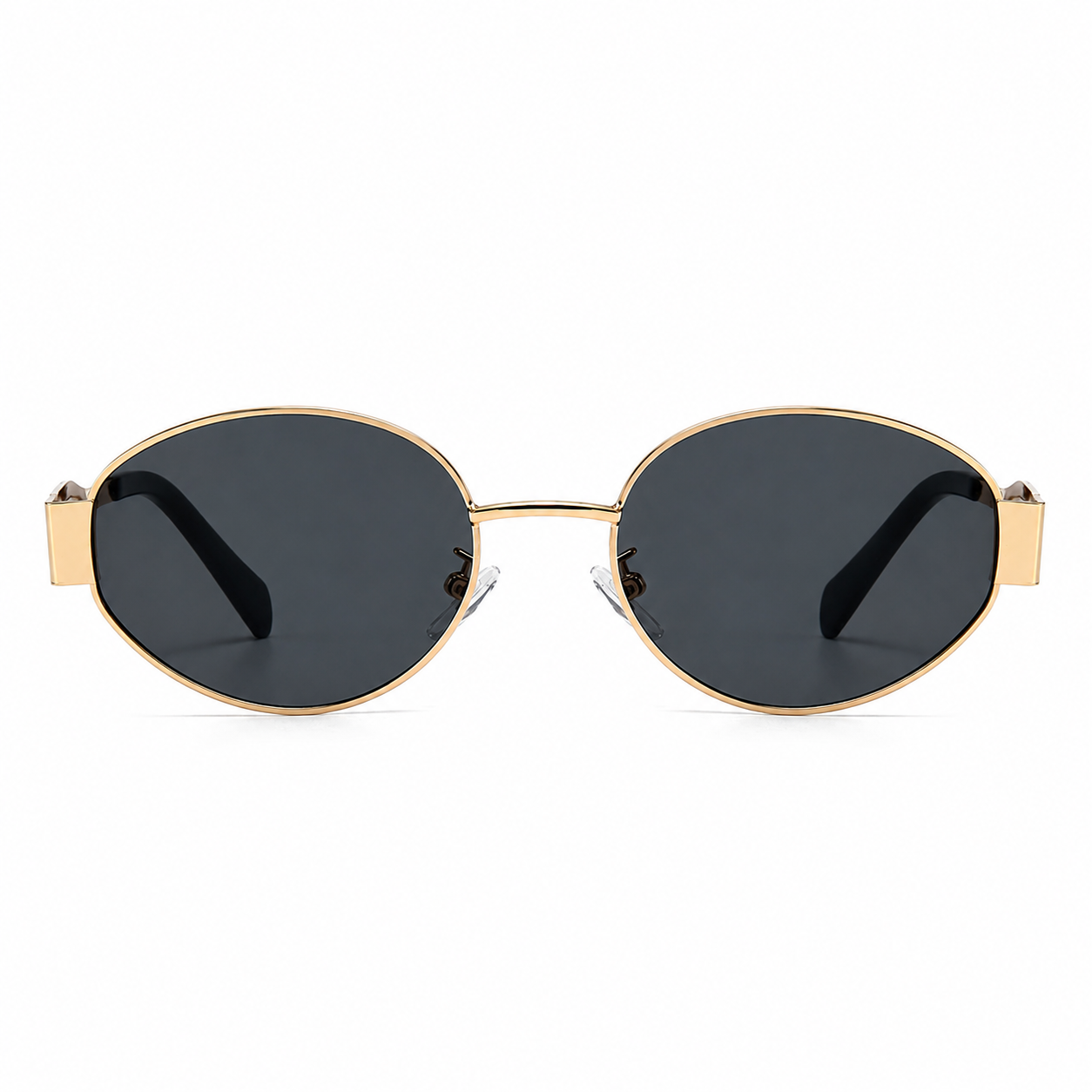 Gold Oval Metal Frame Sunglasses