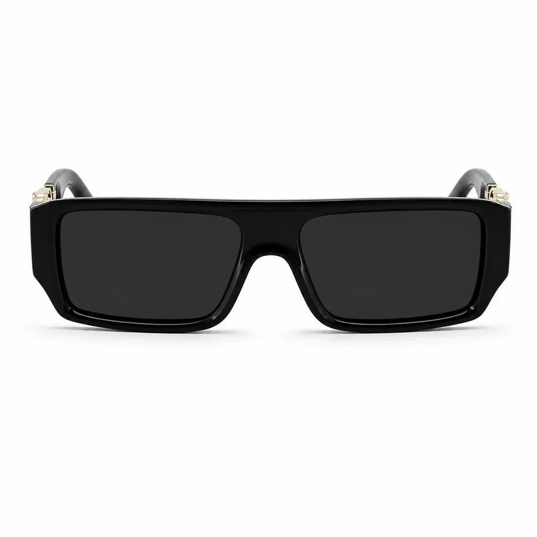 Leopard Logo Unisex Full-Rim Rectangular UV400 Sunglasses
